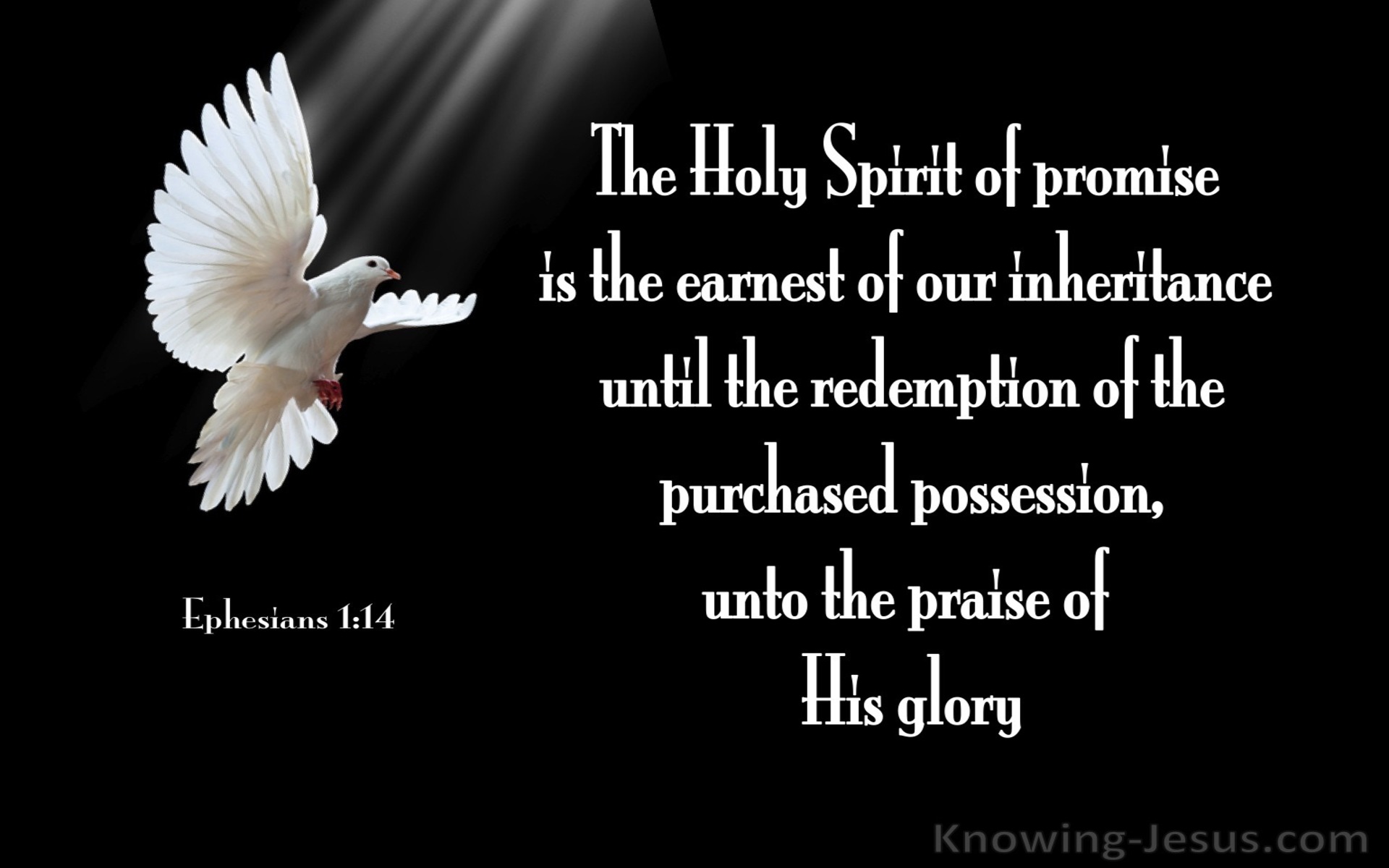 Ephesians 1:14 The Spirit Is Given As A Pledge Of Our Inheritance (black)